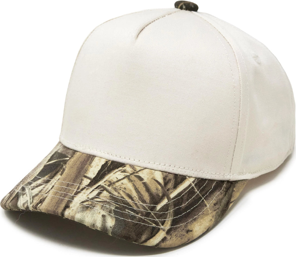 2 Tone Vintage Snapback Hat - Wood Camo/Beige