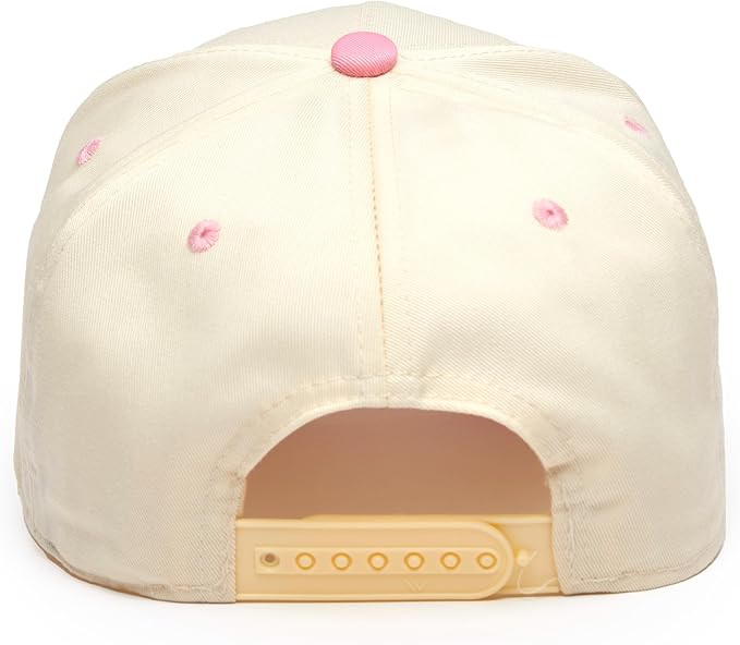 2-Tone Blank Snapback Hat - Pink/Beige