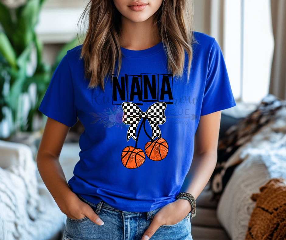 Checkered Basketball Cherries Nana
