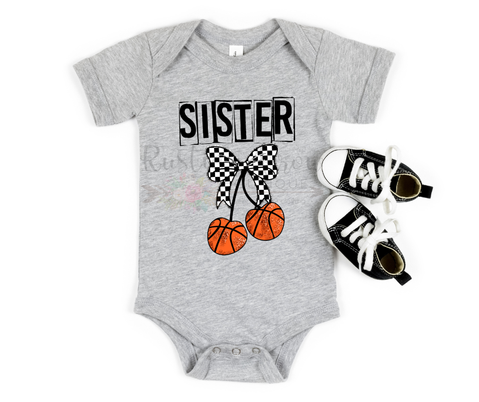 Checkered Basketball Cherries Sister