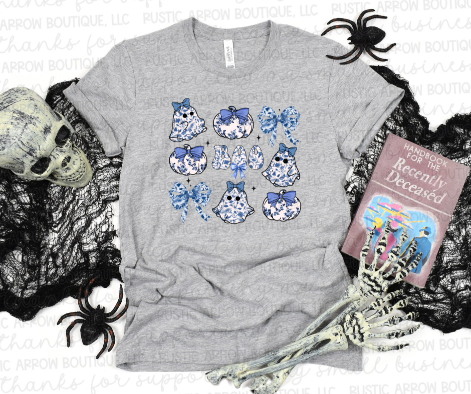 Blue Floral Halloween Coquette