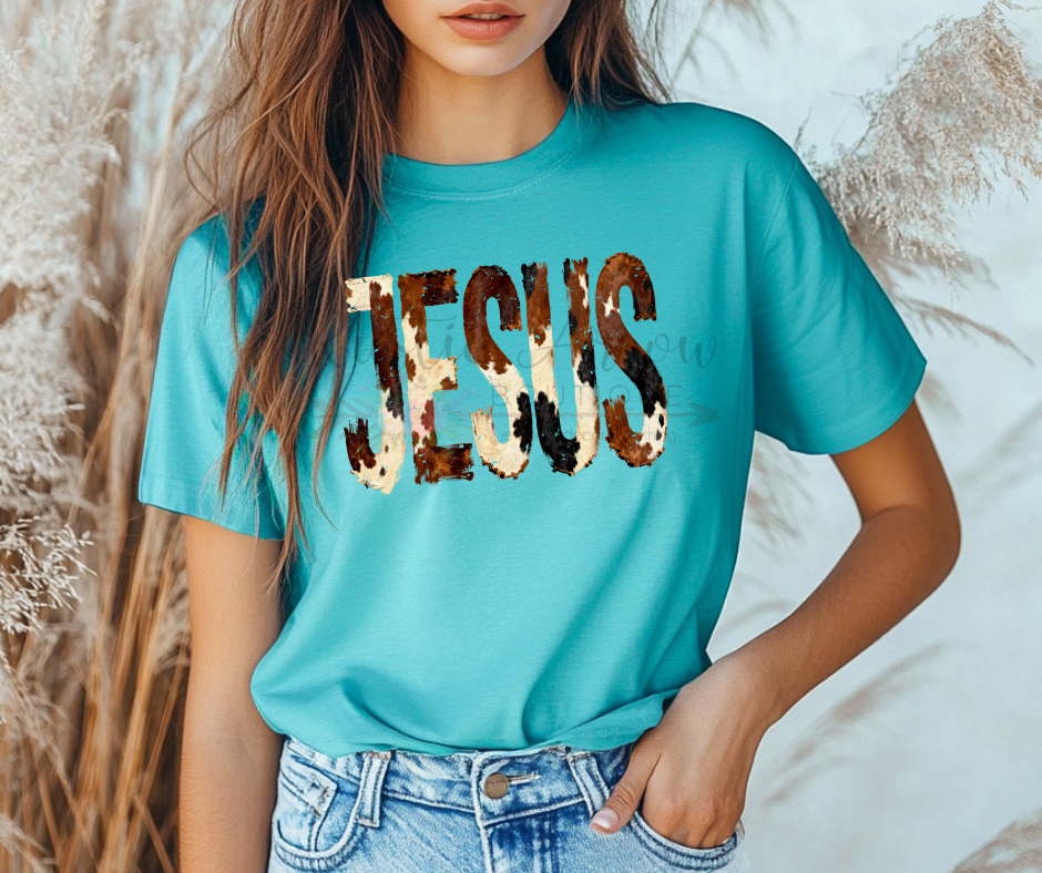 Brushstroke Cowprint Jesus