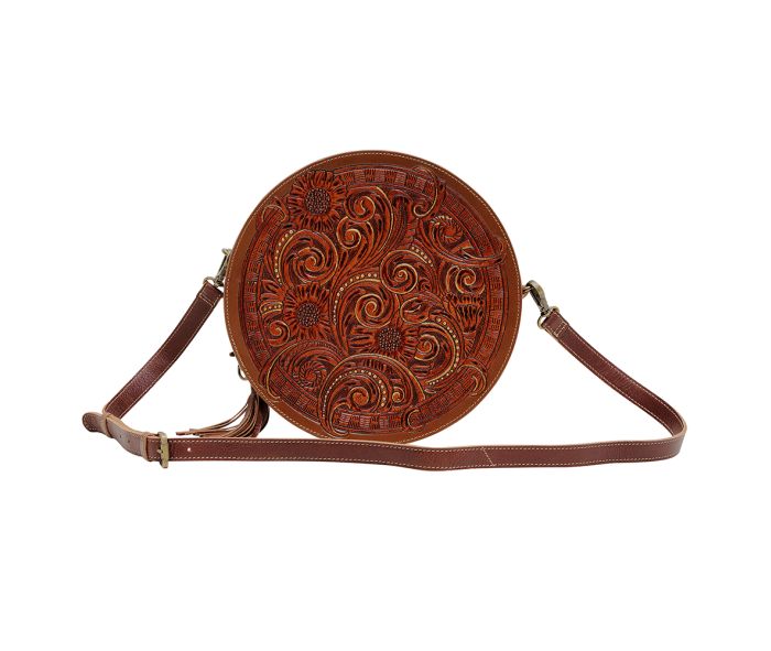 Crimson Orchid Round Bag