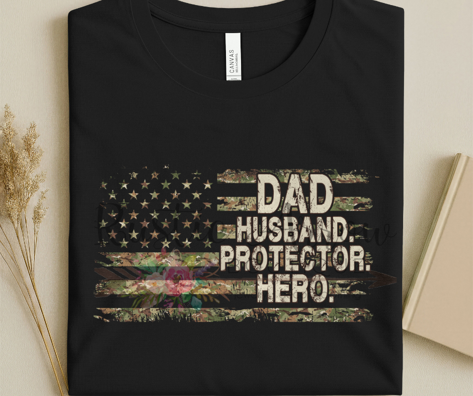 Camo Dad Husband Protector Hero