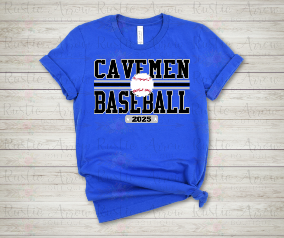 Cavemen Baseball Black