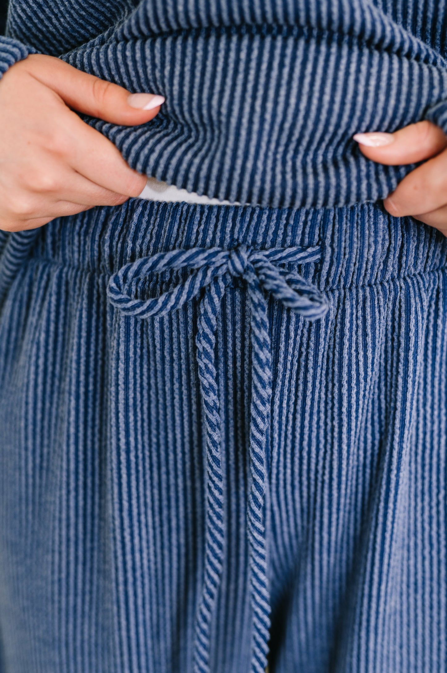 Certified Chiller Contrast Stripe Straight Leg Bottoms in Navy