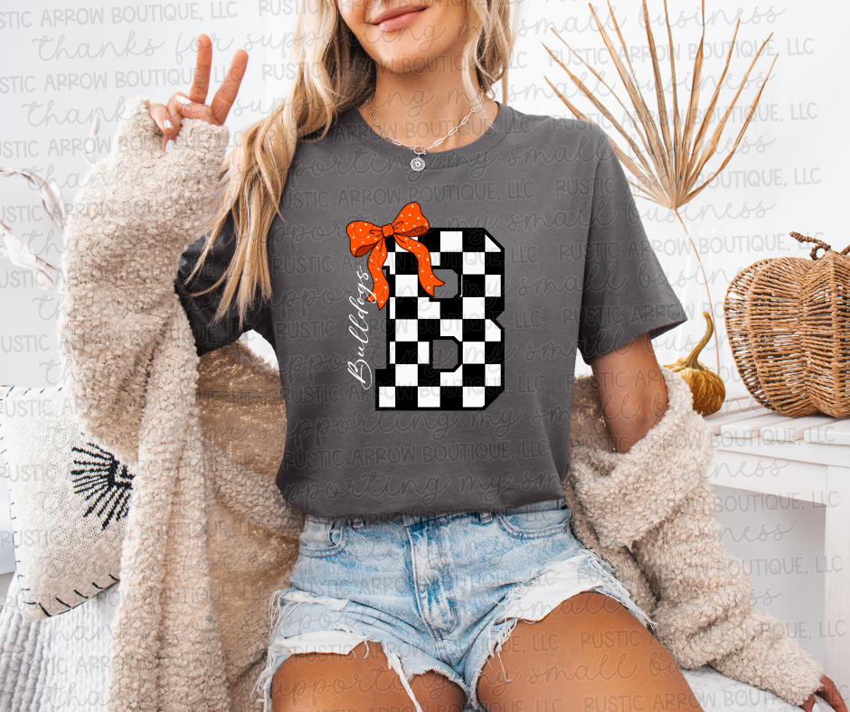 Bulldogs B Checkered with Bow