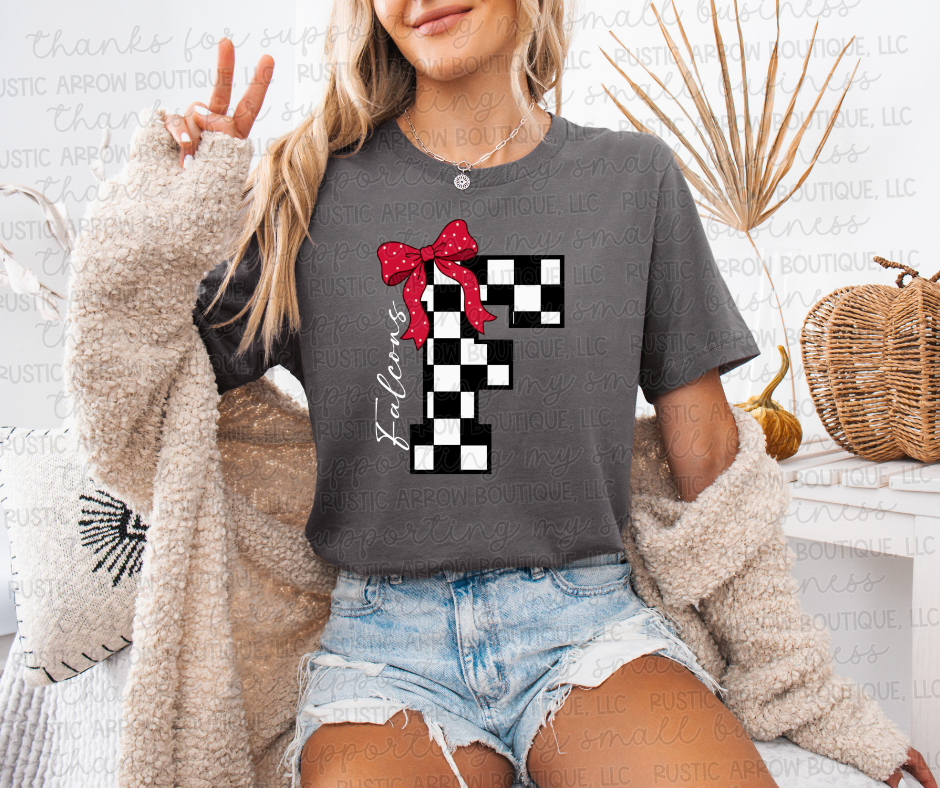 Falcons F Checkered with Bow