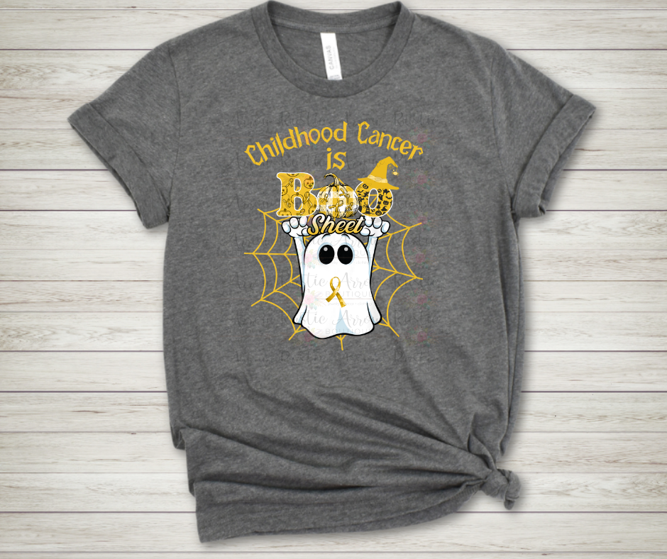 Childhood Cancer is Boo Sheet with Pumpkins