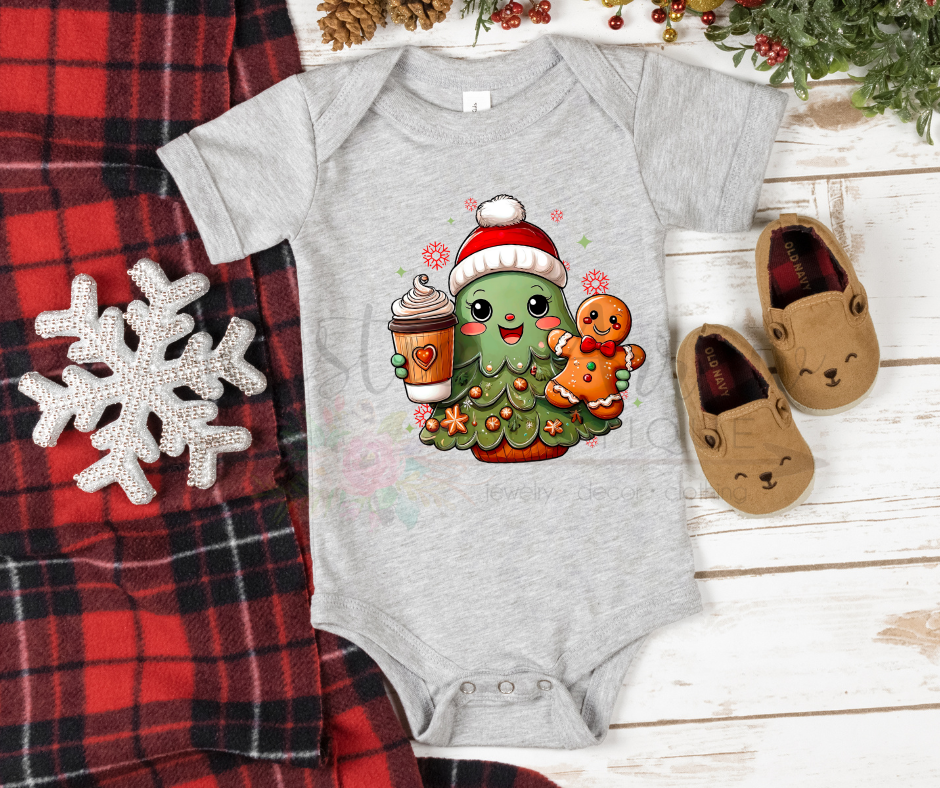 Christmas Tree with Hot Chocolate and Gingerbread