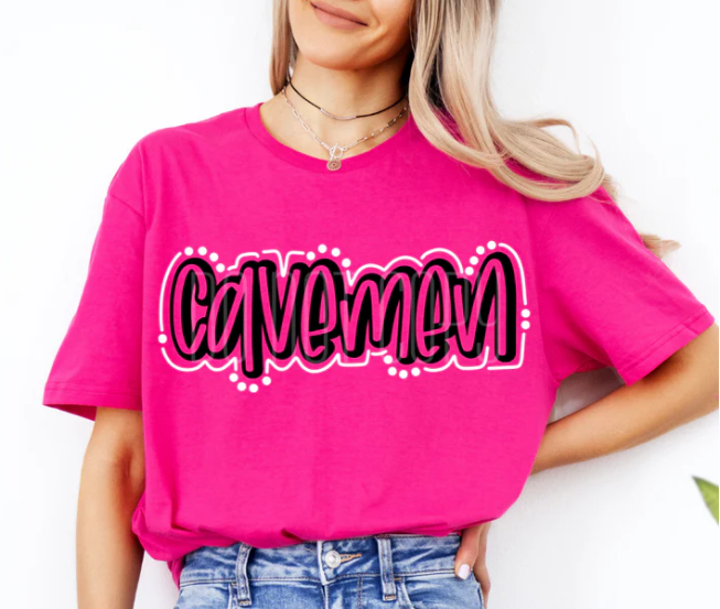 Cavemen Doodle-Blue Shirt