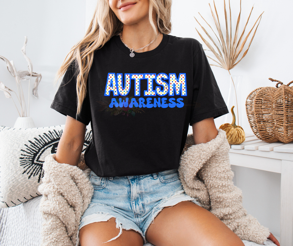 Faux Embroidery Autism Awareness