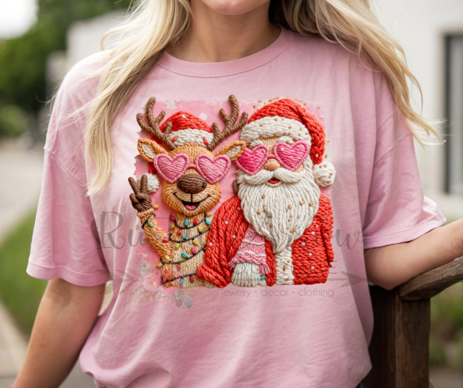 Faux Yarn Santa and Reindeer