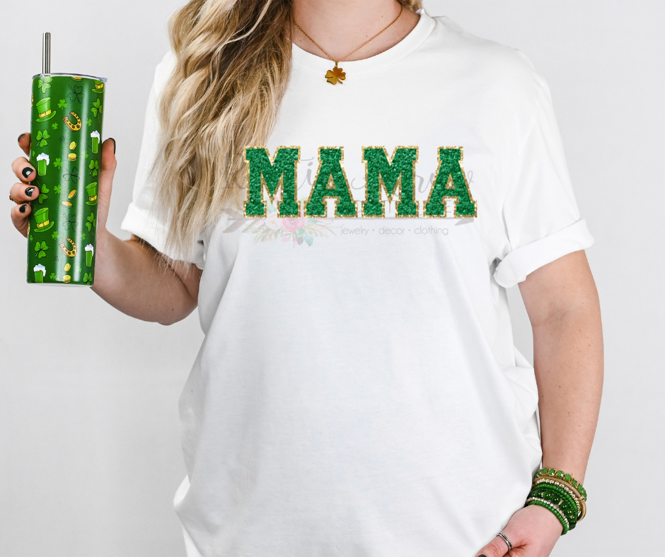Faux Glitter St. Patrick's Day Mama