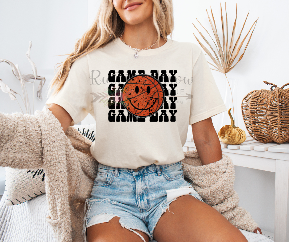 Game Day Basketball Smiley Face