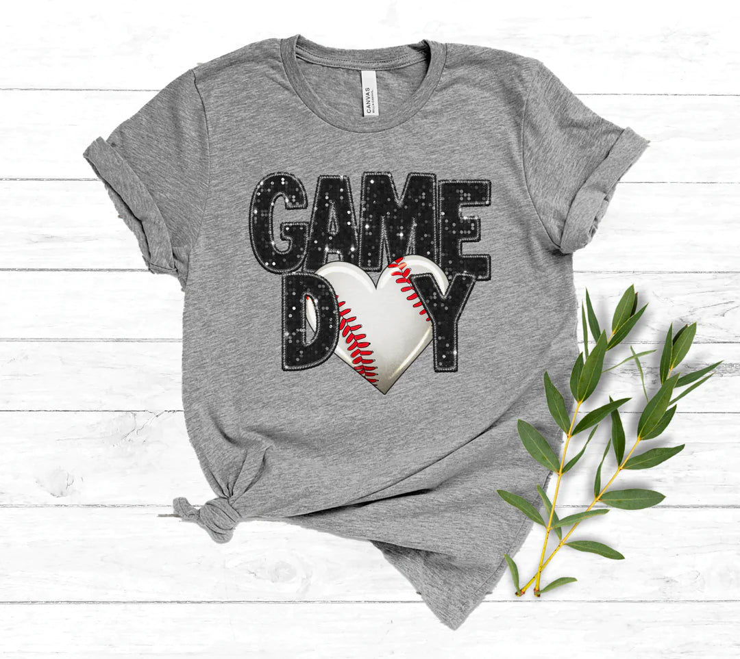Game Day Baseball Heart