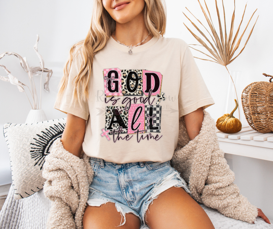 God is Good All the Time Pink and Black