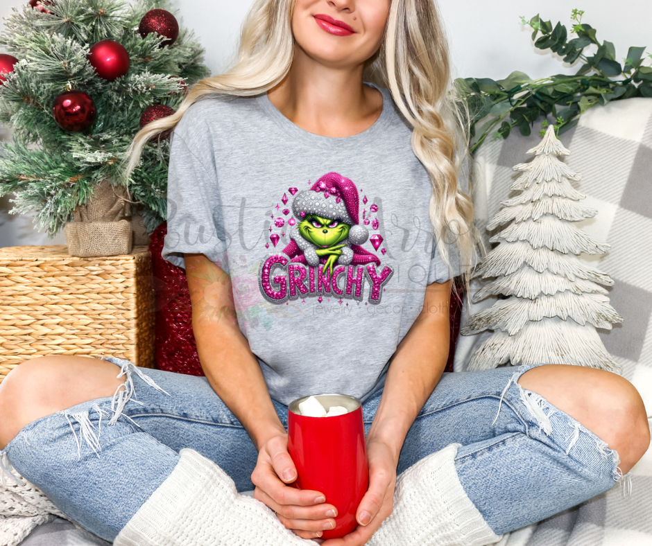 Grinchy Pink Rhinestones