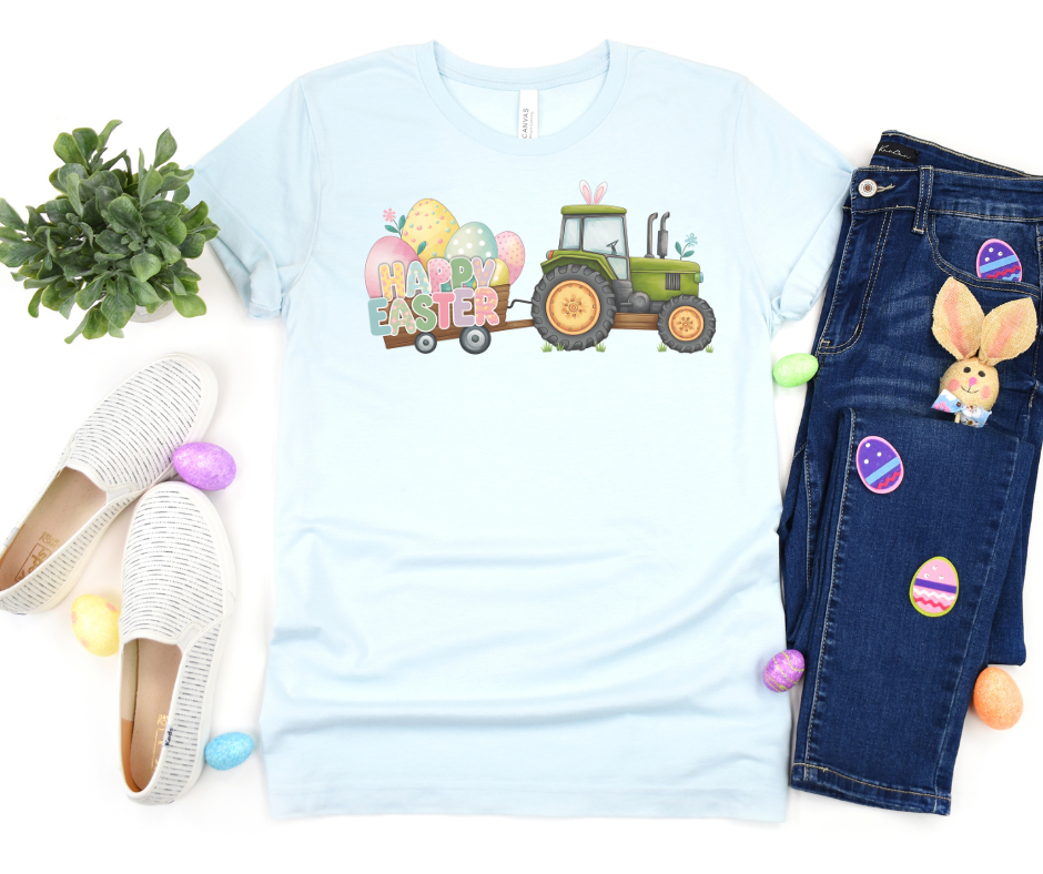 Easter Tractor with Eggs
