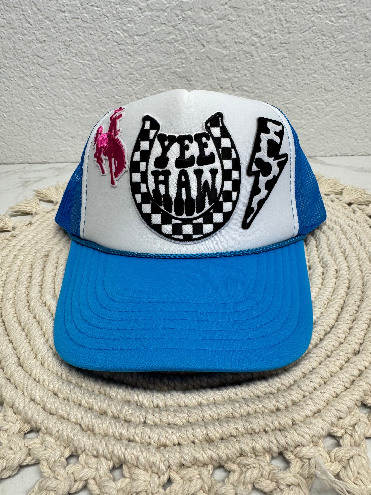 Yee Haw Blue Trucker Cap