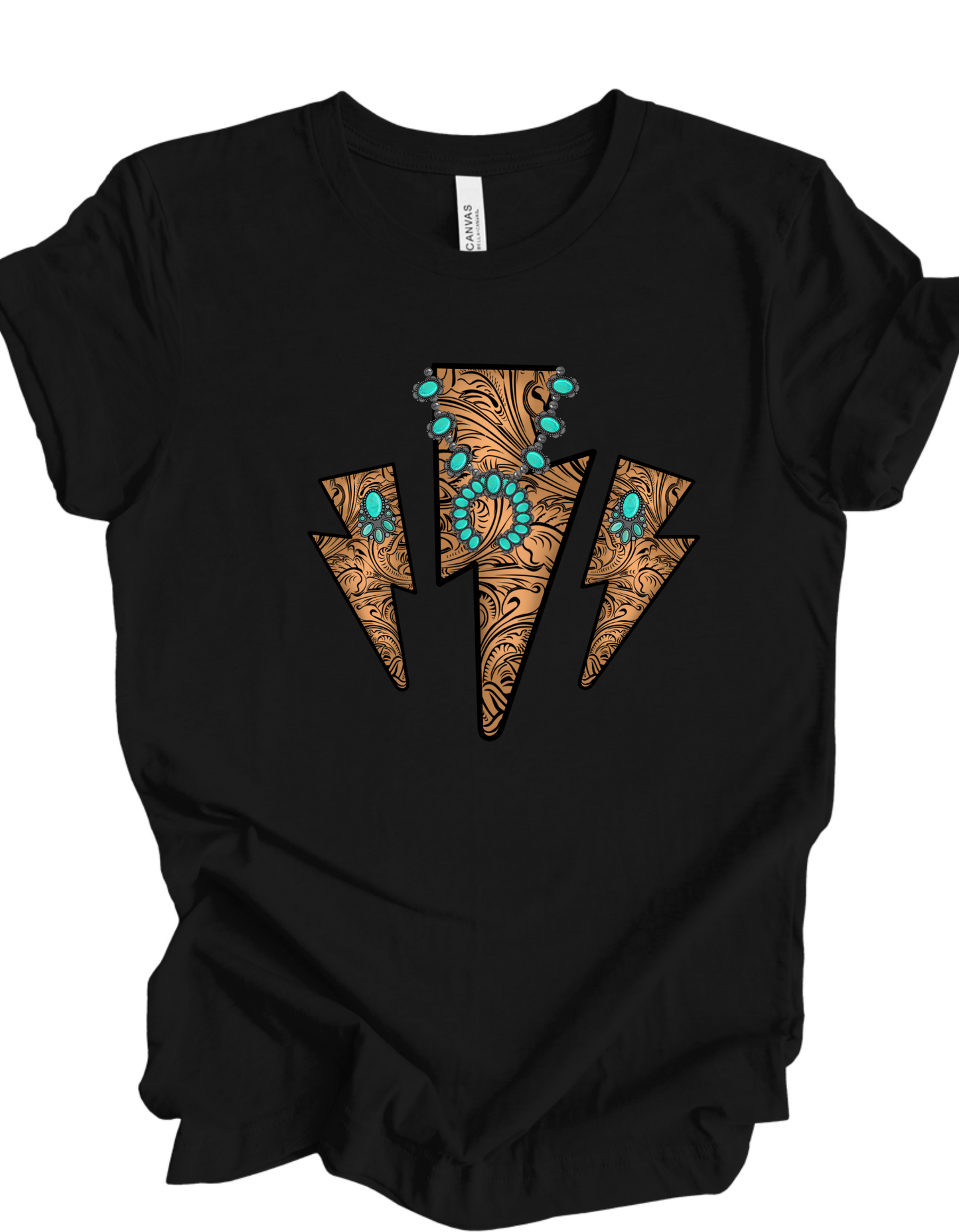 Leather Tooled Lightening Bolt