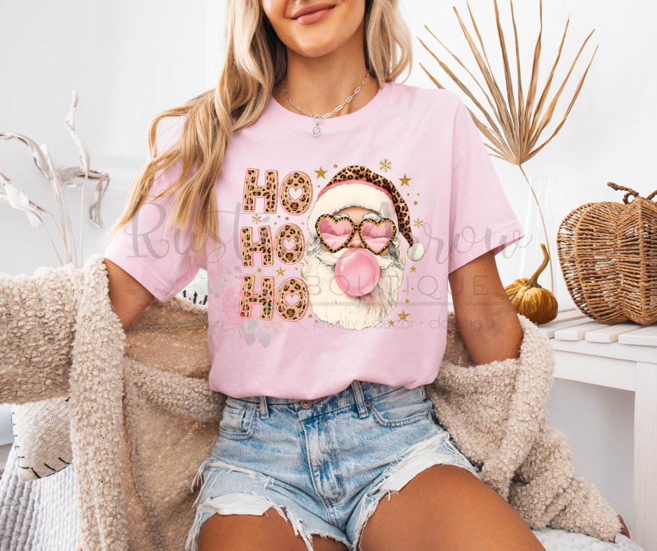 Leopard Santa Hat with Bubble Gum