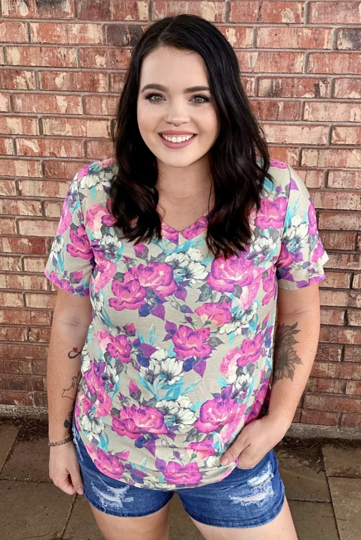 Life Is A Flower V Neck Tee