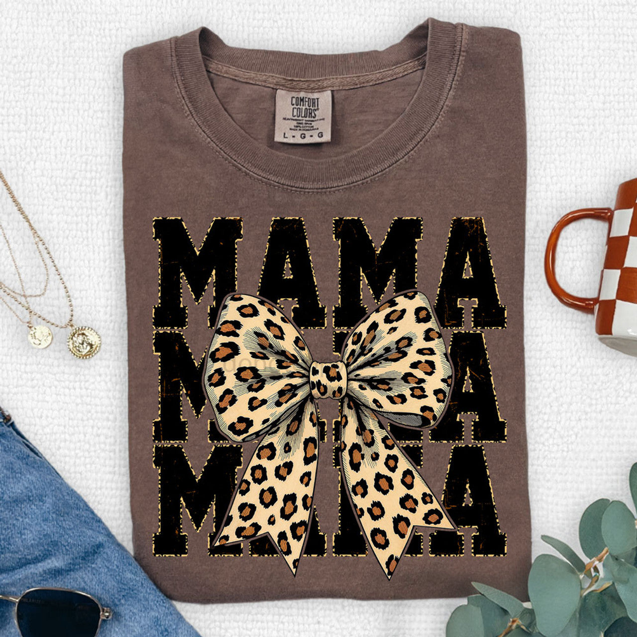 Mama Stacked Leopard Bow