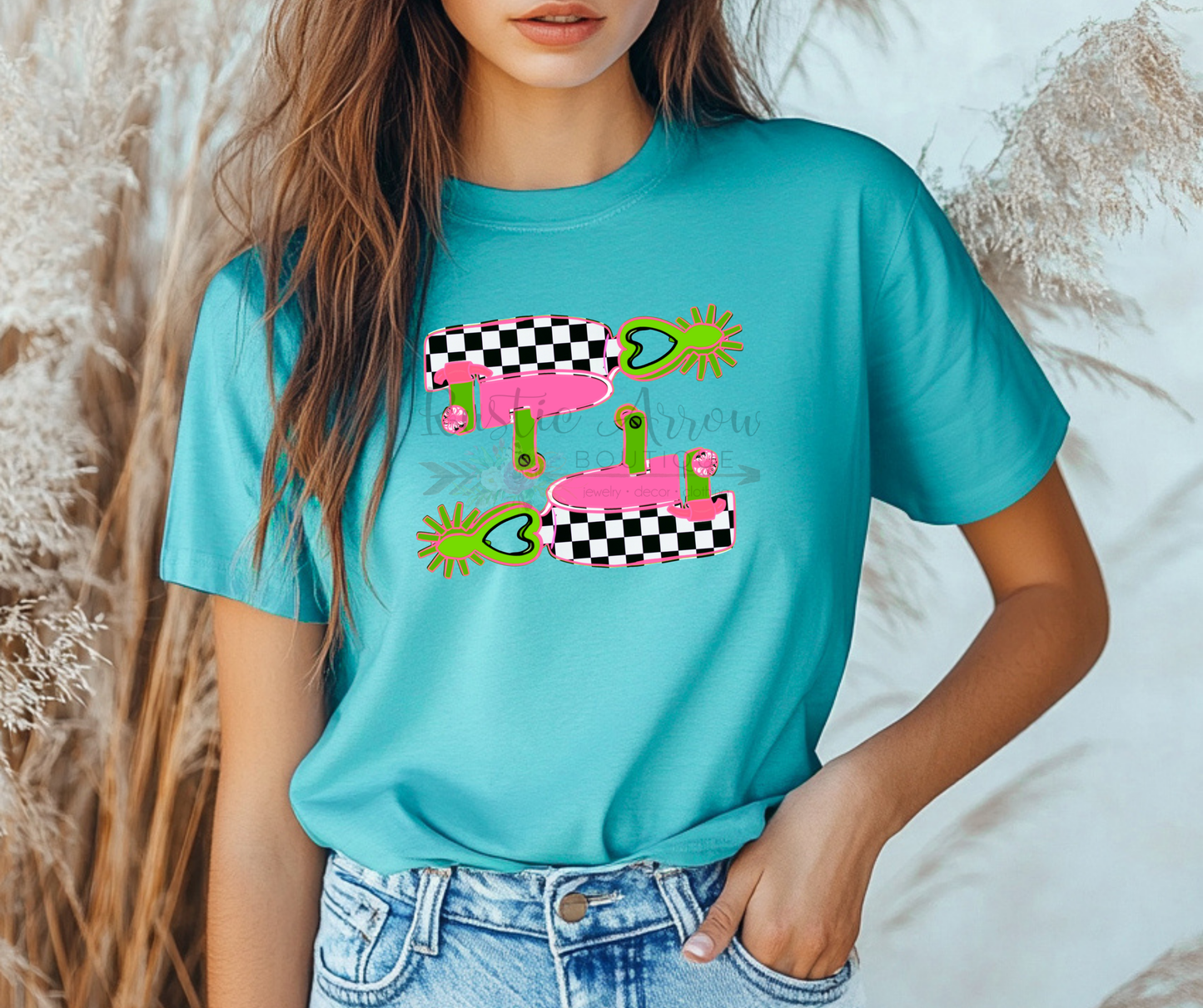 Neon Checkered Spurs