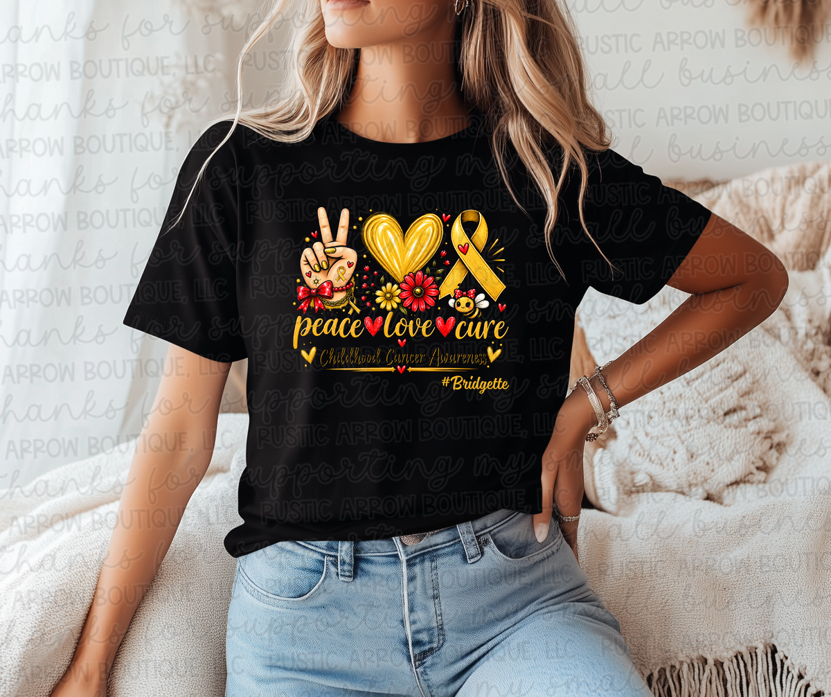 Peace Love Cure Childhood Cancer Awareness #Bridgette