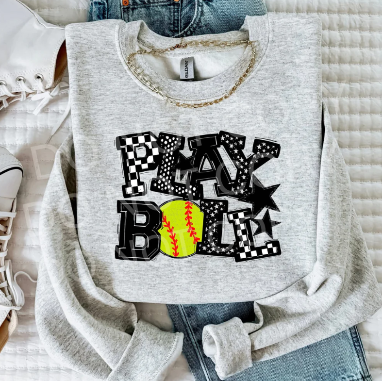 Play Ball Mix Print Softball