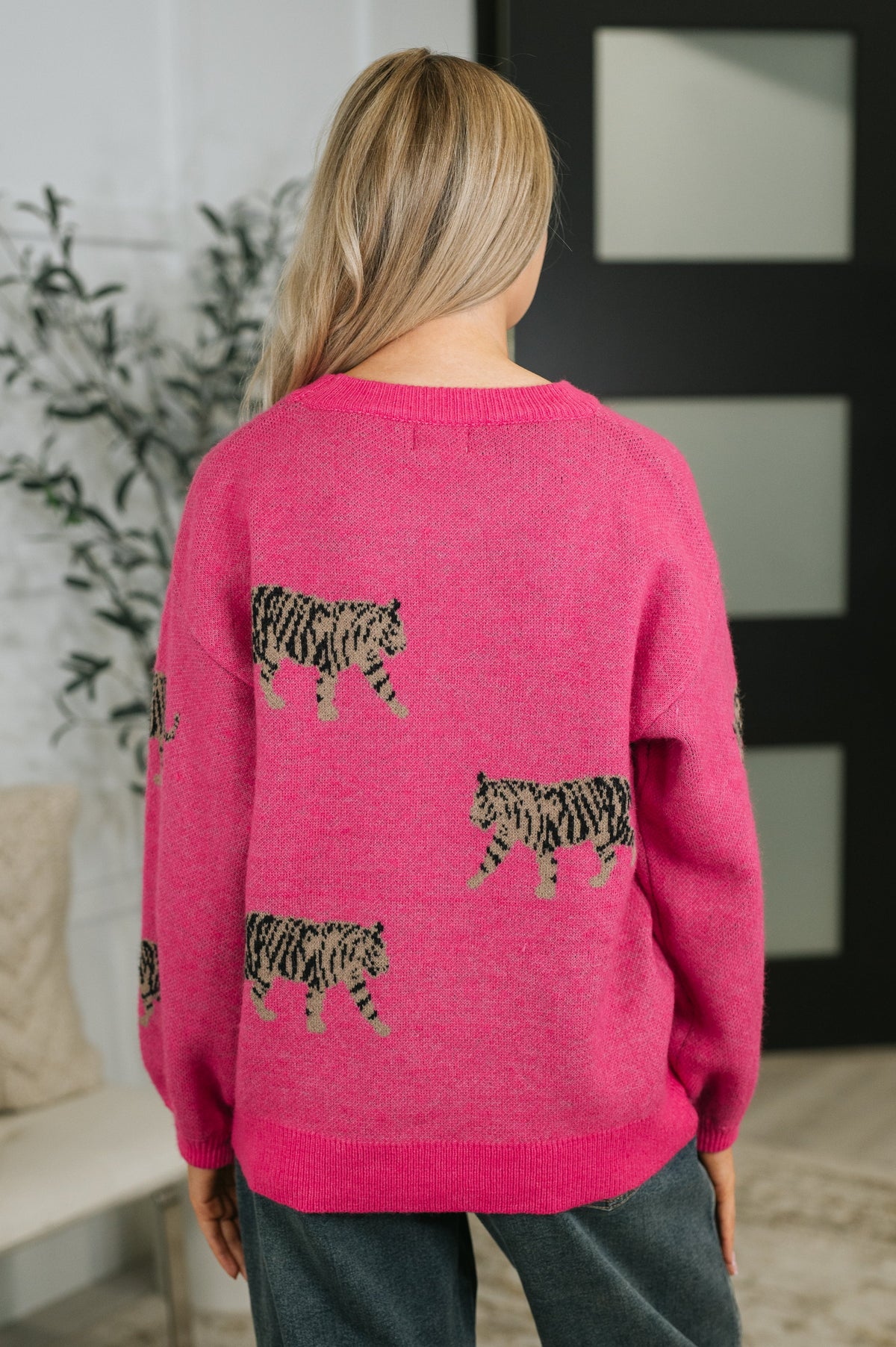 Pretty and Prowling Graphic Pullover in Pink