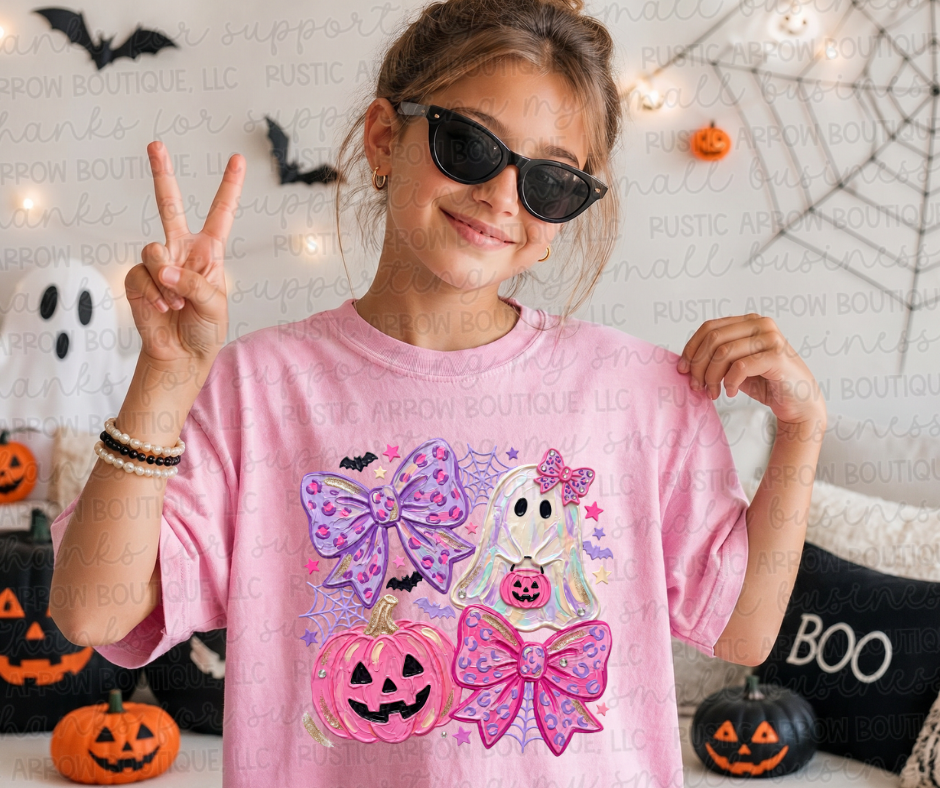 Purple and Pink Jackolantern and Ghost