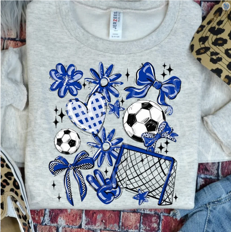 Soccer Collage Royal Blue