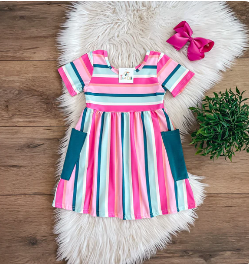 Springy Stripes Dress by TwoCan
