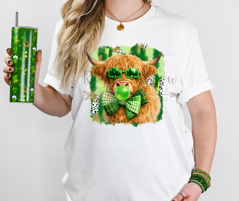 St. Patrick's Day Highland Cow