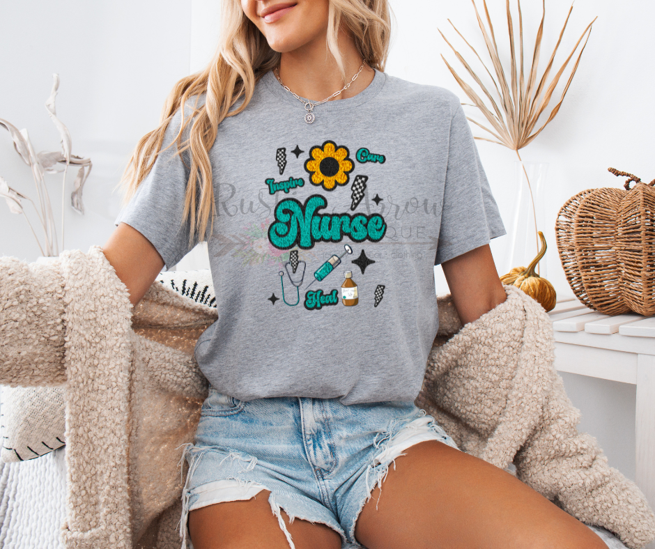 Turquoise Nurse Lightening Bolt