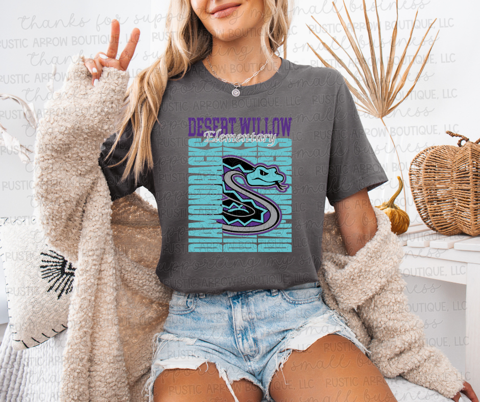 Vintage Grunge Desert Willow Elementary Diamondbacks