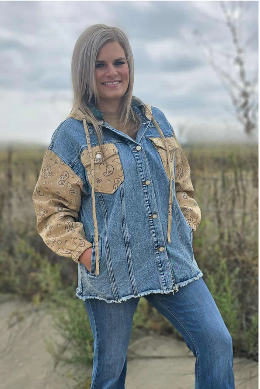 Bandana Country Denim Shacket