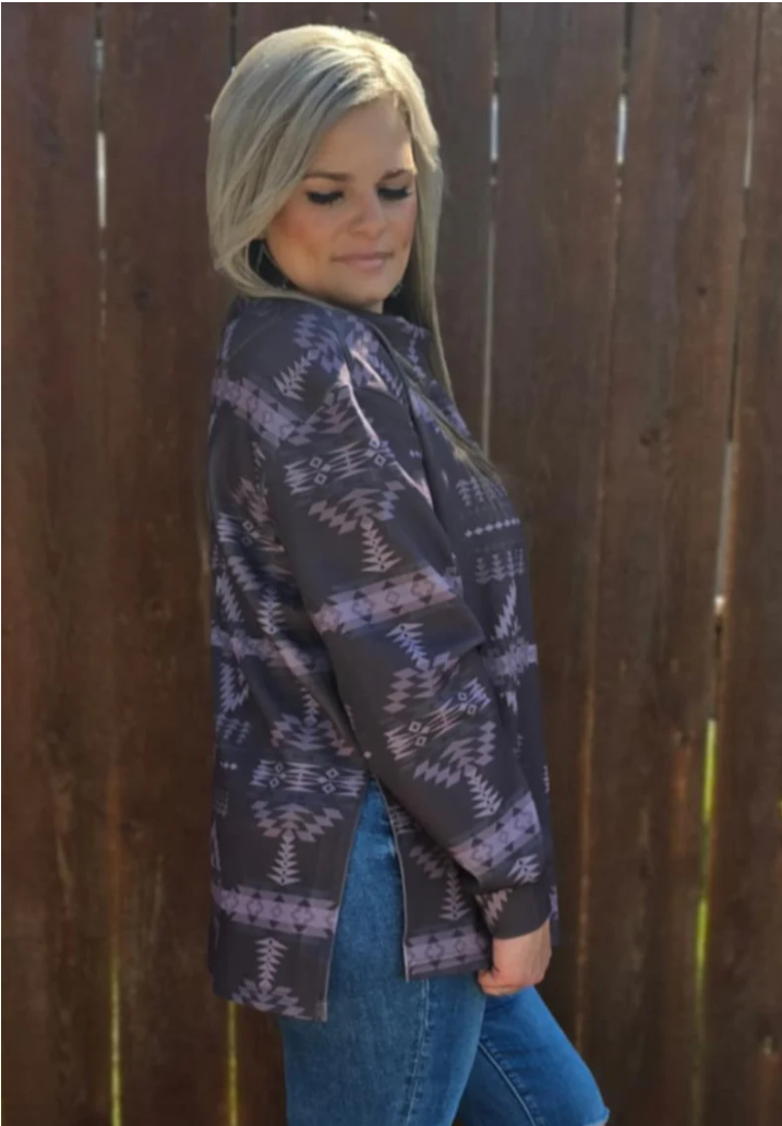 Berlin Aztec mock neck