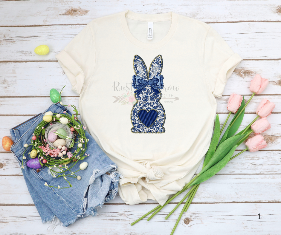 Blue Stitched Bunny