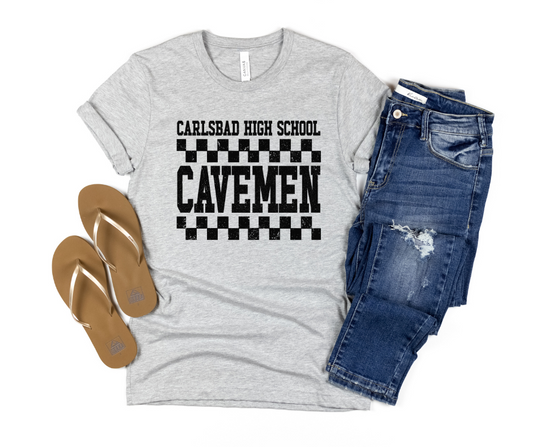Carlsbad Cavemen Checkered Tee