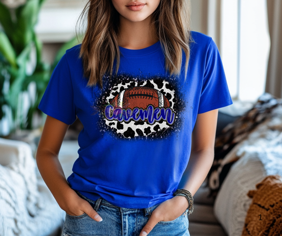 Cavemen Cowprint with Football