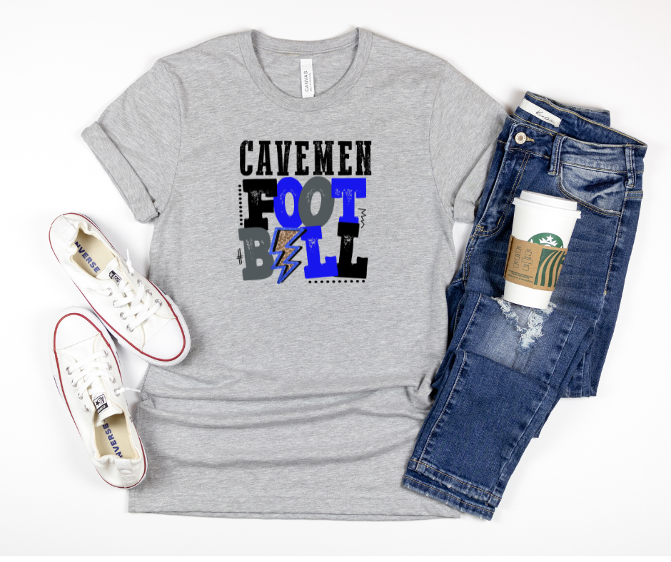 Cavemen Football Lightening Bolt