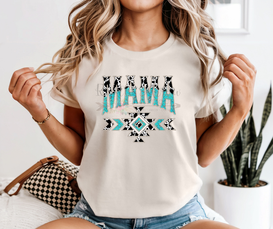 Mama Cowhide and Turquoise