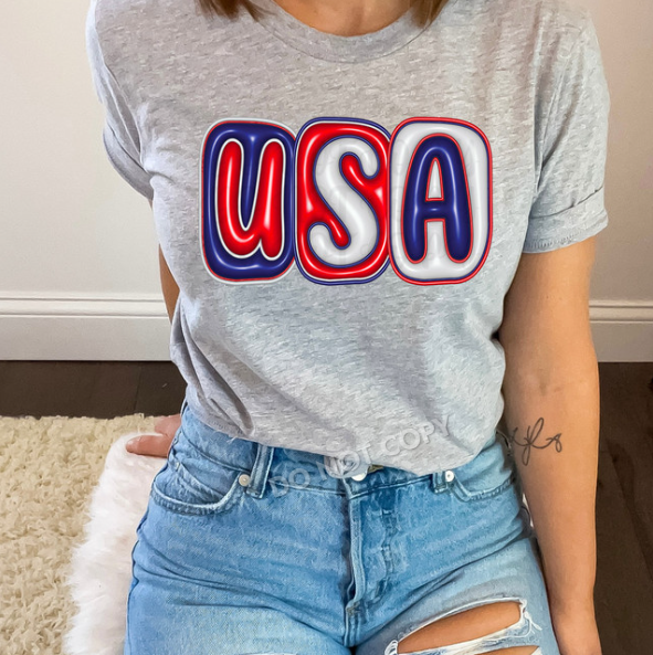 USA Faux Bubble Letters