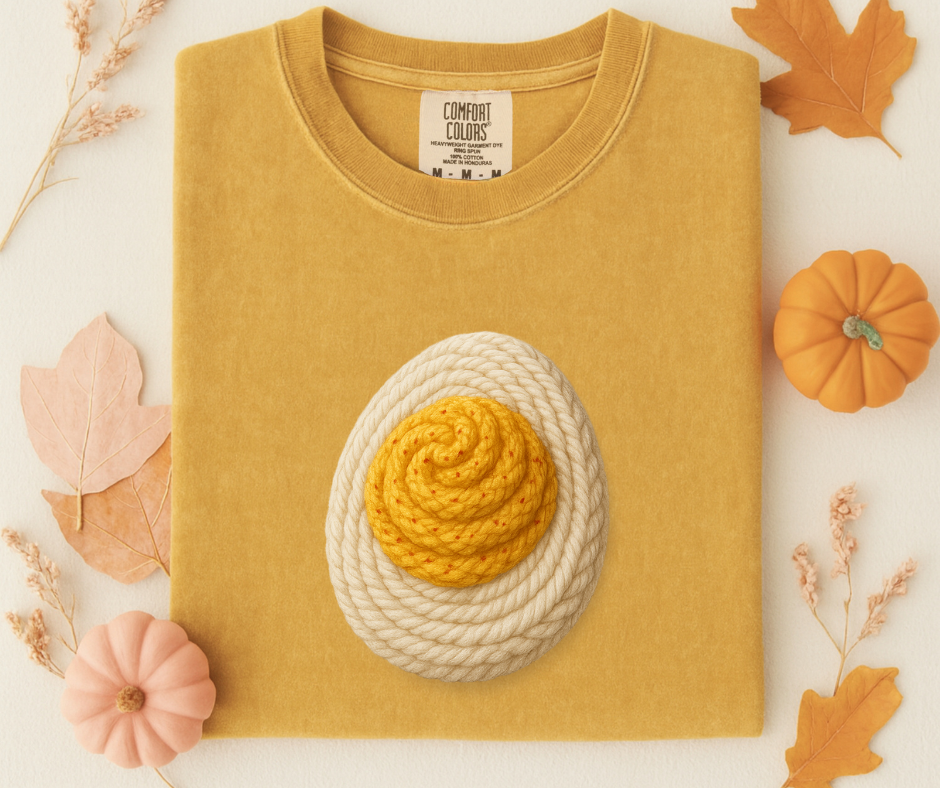 Faux Yarn crochet deviled egg