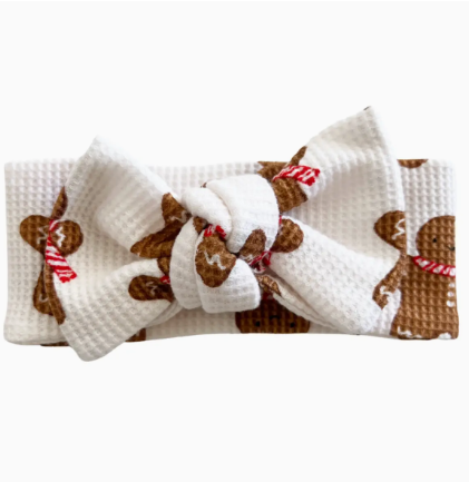 Organic Waffle Knot Bow, Gingerbread Man