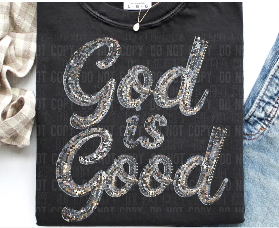 God is good sequins