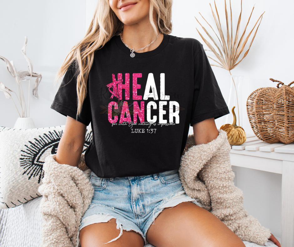 Heal Cancer Pink Glitter